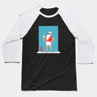 Funny Santa Tropical Christmas Baseball T-Shirt